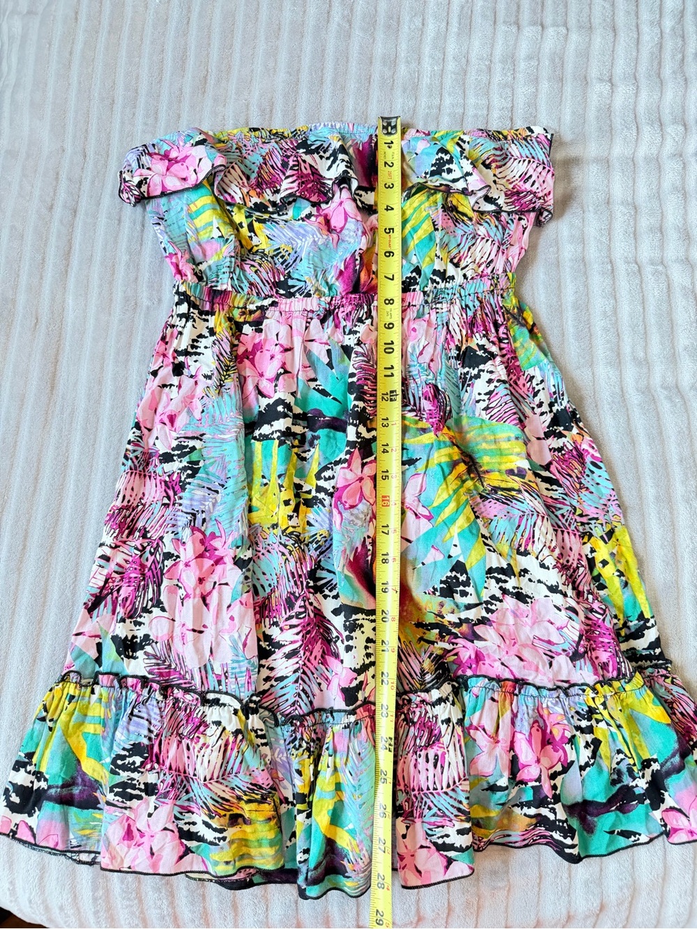 5th Culture Tropical Off Shoulder Ruffle Mini Dress Medium - Picture 4 of 7